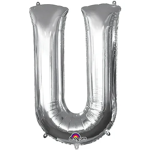 Amscan Buchstaben Silber Folienballon Buchstabe U Silber (93cm)