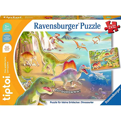 Ravensburger tiptoi Puzzle fr kleine Entdecker: Dinosaurier (2x12)