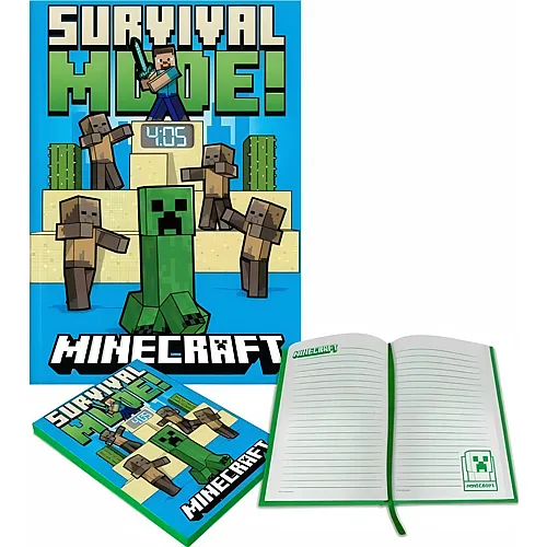Kids Licensing Minecraft Notizbuch+LCD Uhr 28x25x2cm