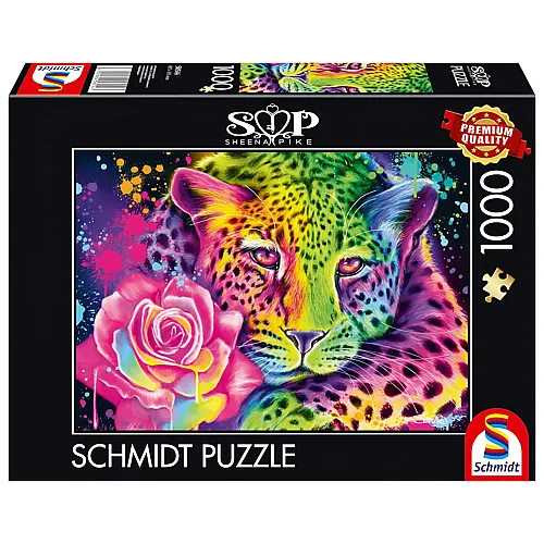 Schmidt Puzzle Sheena Pike Neon Regenbogen Leopard (1000Teile)