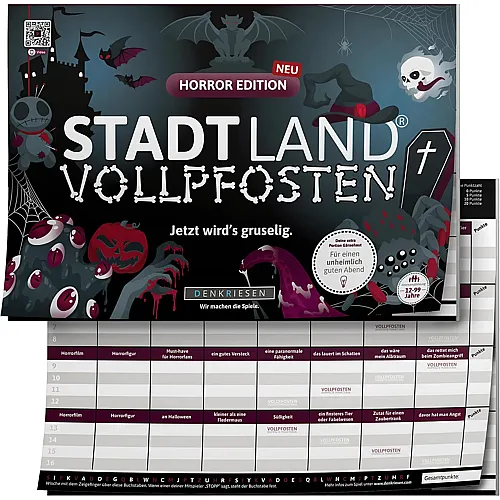 Denkriesen Stadt Land Vollpfosten Horror Edition - Jetzt wird's gruselig