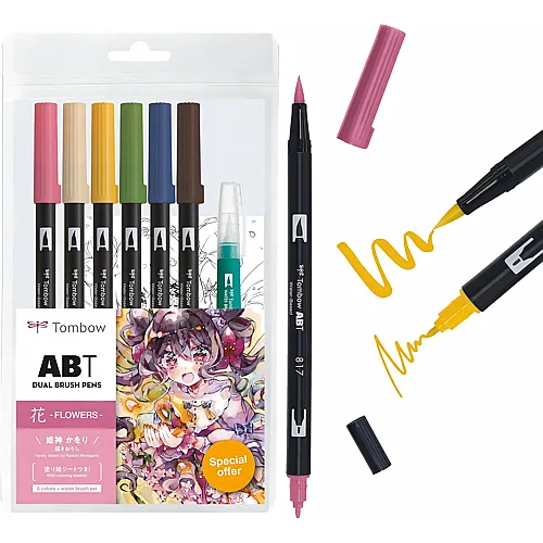 Tombow ABT-6P-MANGA-FLOWER