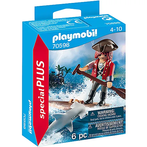 Pirat mit Floss und Hammerhai 70598
