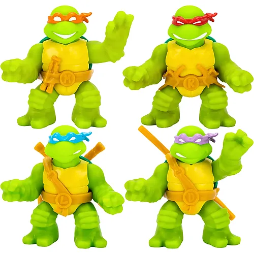 Moose Toys Heroes of Goo Jit Zu Teenage Mutant Ninja Turtles, Super Oozy Spielzeugfiguren, klassischer Donatello, klassischer Michelangelo, klassischer Leonardo und klassischer Raphael, mit verschiedenfarbigen