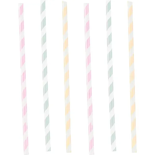 Amscan Papier-Trinkhalme Happy Birthday Pastel (12Teile)