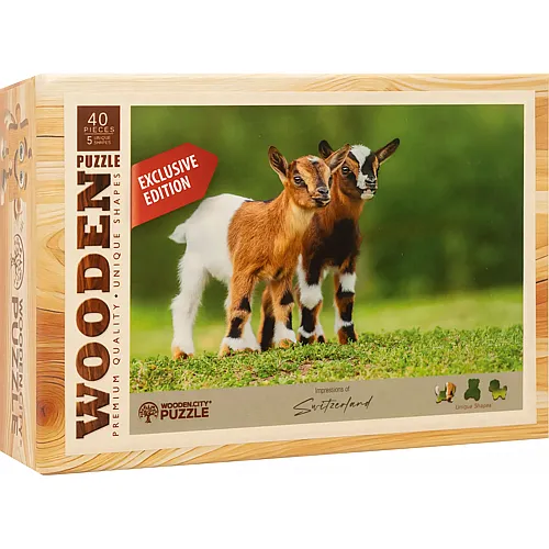 Wooden City Mini-Puzzle Holz Zicklein
