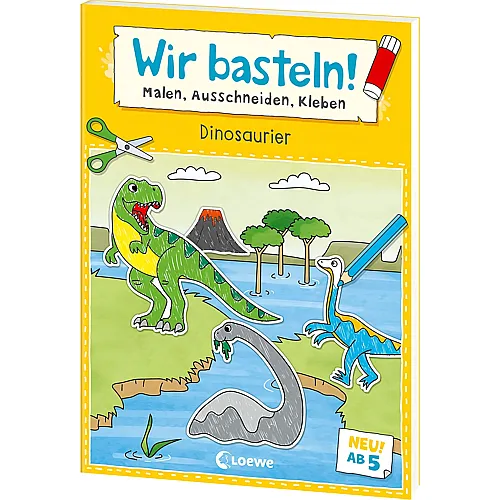 Wir basteln Dinosaurier Malen, Kleben