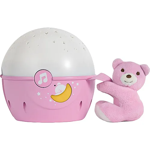 Chicco Next2Stars Nachtlicht Baby Sternenhimmel Projektor mit Plschtier Pink