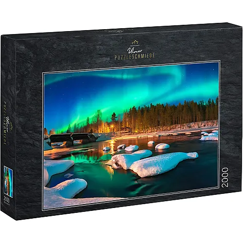 Winterliche skandinavische Landschaft in der Nacht 2000Teile