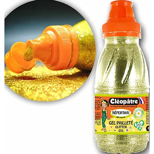 Cleopatre Nefertari Glitter-gel � Farbloses Gel Mit Glitter 250ml Gold