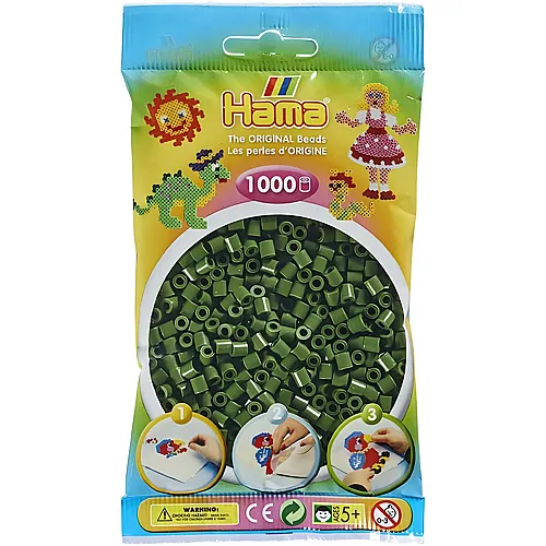 Hama Perler beads - forest green, 1000 pcs.