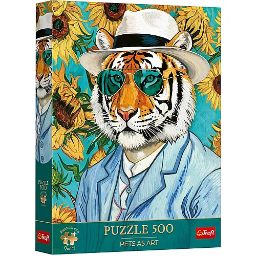 Trefl Puzzle 500 Teile Pets as Art - Herr Tiger und die Sonnenblumen