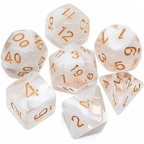 D&D Polyedrische Rollenspiel-W�rfel Weisse Wolke - 7 Teile