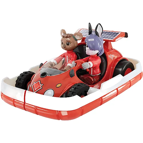 Jumbo Mille Bornes Challenge Anouk und Mina, 15 cm langes Fahrzeug, 2 Figuren, ab 4 Jahren