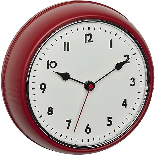 TFA Dostmann Vintage Funk-Wanduhr Rot - � 27 cm