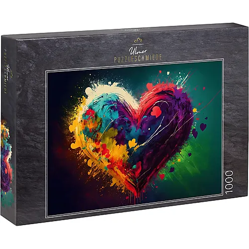 Colors of Love, Farbenreiche Herz-Illustration - 1000 Teile