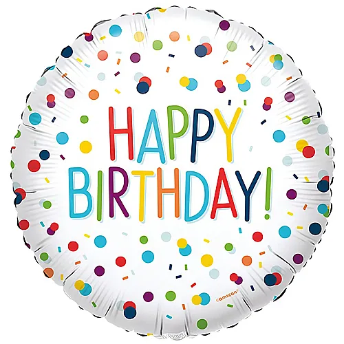 Amscan Folienballon Happy Birthday Confetti (43cm)