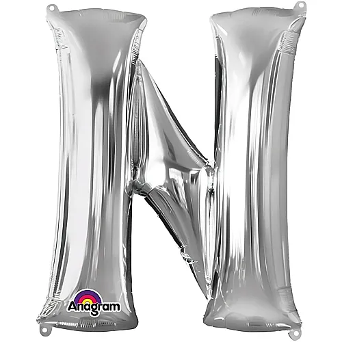 Amscan Buchstaben Silber Folienballon Buchstabe N Silber (93cm)