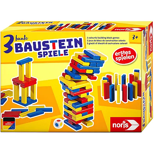 Noris Bausteinspiele - Wackelturm, H�user Bauen & Domino-Schlange (54Teile)
