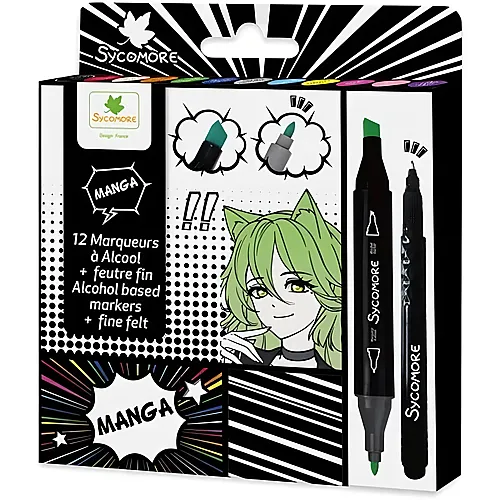 Sycomore Artissimo Manga PM 12 Marqueurs A Alcool (fr-de-it)
