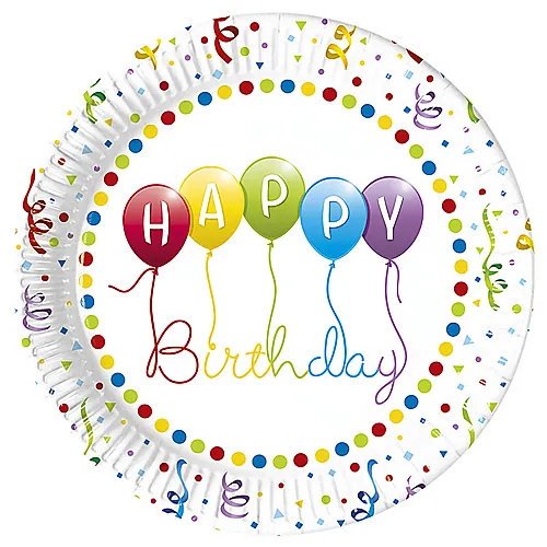 Procos Teller Happy Birthday - 8 Teile