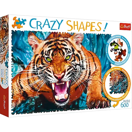 Crazy Shapes - Auge mit einem Tiger 600Teile