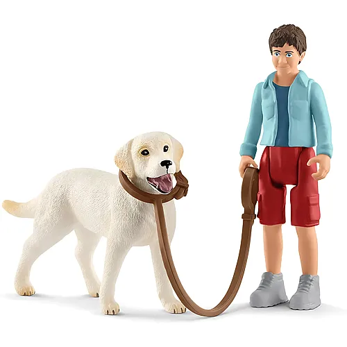 Schleich Farm World Spaziergang mit Labrador Retriever