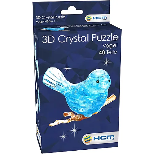 HCM Kinzel Crystal Puzzle 3D Der blaue Vogel - 48 Teile