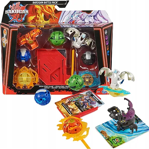 Spin Master Bakugan Battle Pack Special Attack Flame, Dragonoid, Smoke, Bruiser, Butterclaw