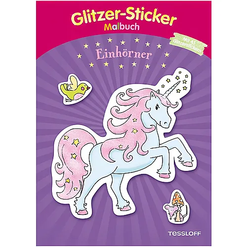 Glitzer-Sticker-Malbuch Einhrner