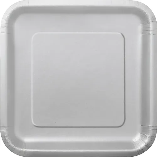 Assiettes jetables argent�es 23cm 14 pces
