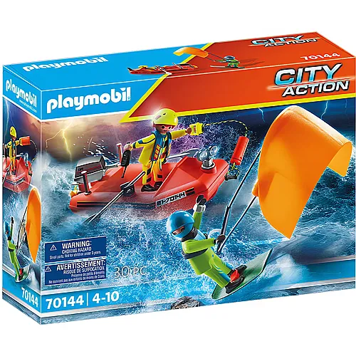 PLAYMOBIL City Action Seenot Kitesurfer-Rettung mit Boot (70144)