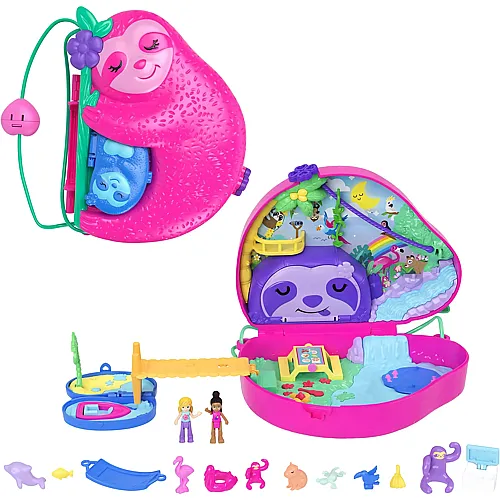 Polly Pocket Faultierfamilie 2-in-1 Taschenschatulle