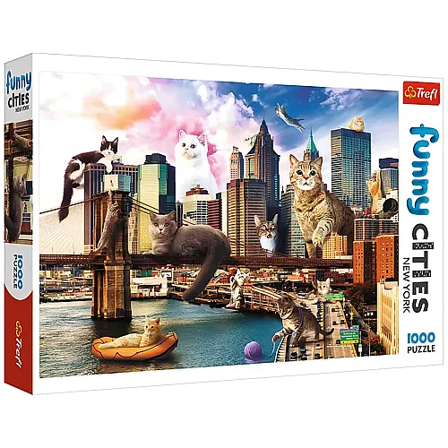Trefl Puzzle Funny Cities Katzen in New York (1000Teile)
