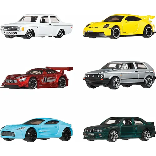 HOT Wheels Euro Style Multipack 6 Fahrzeuge, europ�ische