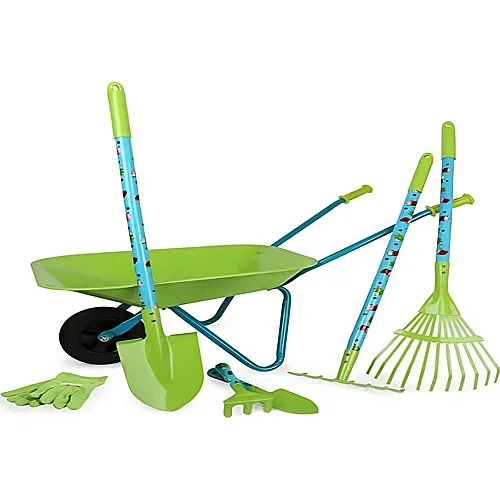 Grosses Gartenset mit Schubkarre - 8 Teile