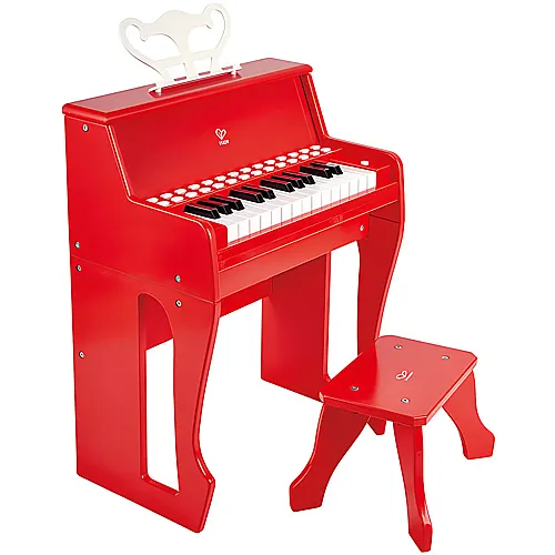 Hape Kreativ Leuchttasten-Piano mit Hocker Rot
