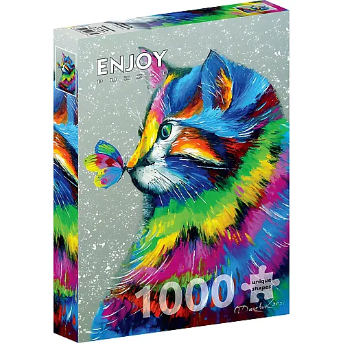 Enjoy Puzzle Bright Cat and Butterfly - 1000 Teile