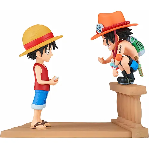 Banpresto Actionfigur Monkey D. Luffy & Portgas D. Ace One Piece - World Collectable Log Stories 8 cm, Mehrfarbig, BP89475P
