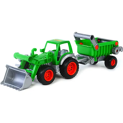 Cavallino Toys Traktor mit Frontlader und Anhnger