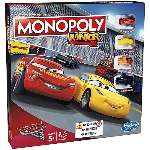 Hasbro Gaming Monopoly Junior Disney Cars 3