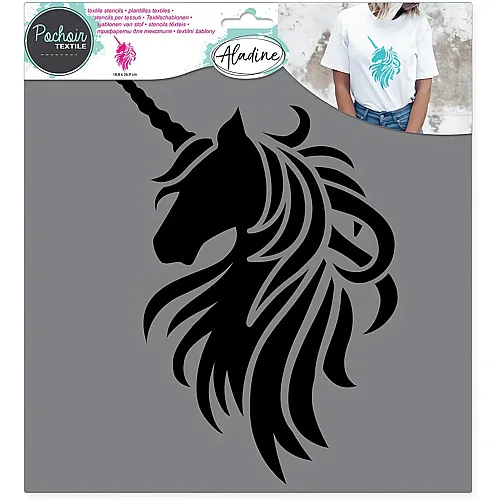 Aladine Textilschablone Einhorn
