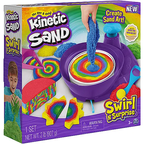 Spin Master Kinetic Sand Swirl n' Surprise 4 Farben (907g)