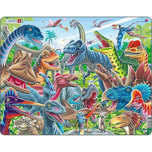 Larsen Puzzle Fr�hliche Dinosaurier - 43 Teile