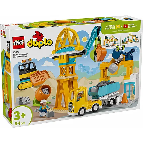 Baustelle mit Baufahrzeugen  3-in-1-Set 10476