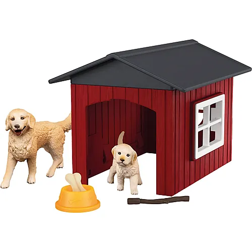 Schleich Farm World Hundeh�tte mit Goldenretrievern