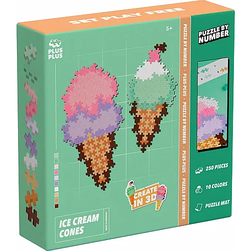Plus-Plus 250 Kreativ Bausteine Eiswaffel