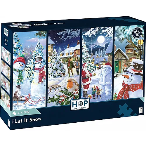 HOP - House of Puzzles Puzzle 500 Teile 4 Puzzles - Let It Snow