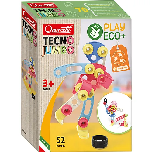 Quercetti Tecno Play Eco Baukasten, 52-teilig.