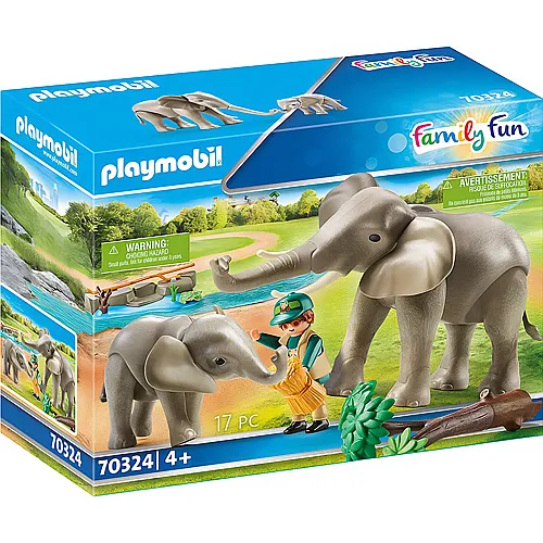 PLAYMOBIL FamilyFun Zoo Elefanten im Freigehege (70324)